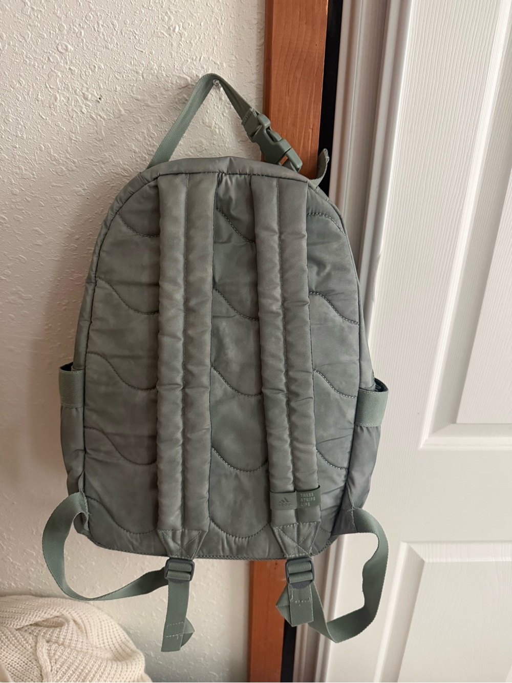 adidas Light Green Mesh Front Backpack with Gold Zippers - Picture 2 of 3
